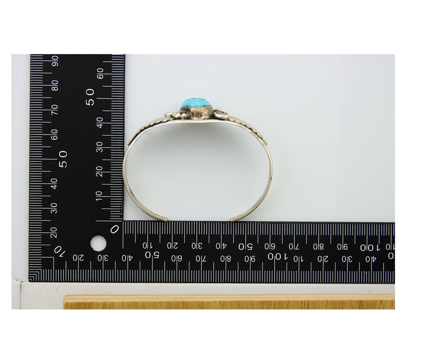 Navajo Bracelet 925 Silver Cuff Turquoise Handmade Native Artist C.80's