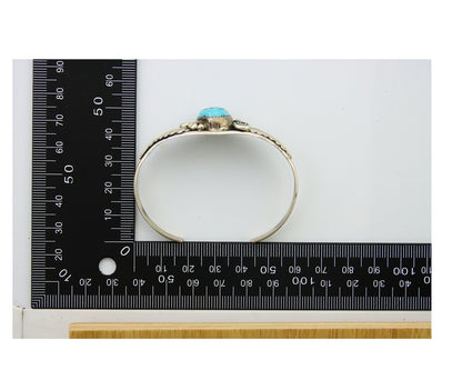 Navajo Bracelet 925 Silver Cuff Turquoise Handmade Native Artist C.80's