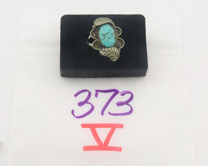Vintage Navajo Ring 925 Sterling 999 Nickel Turquoise Signed Benny M Size 8.0