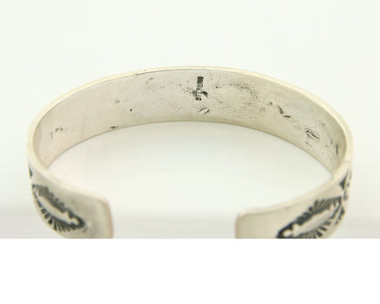 Navajo Bracelet 925 Silver Artist Signed Hand Stamped Handmade Cuff C.80's