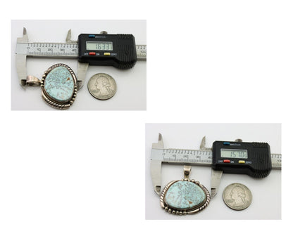 Navajo Turquoise Pendant 925 Silver Artist Signed Doug Zachary C.80's