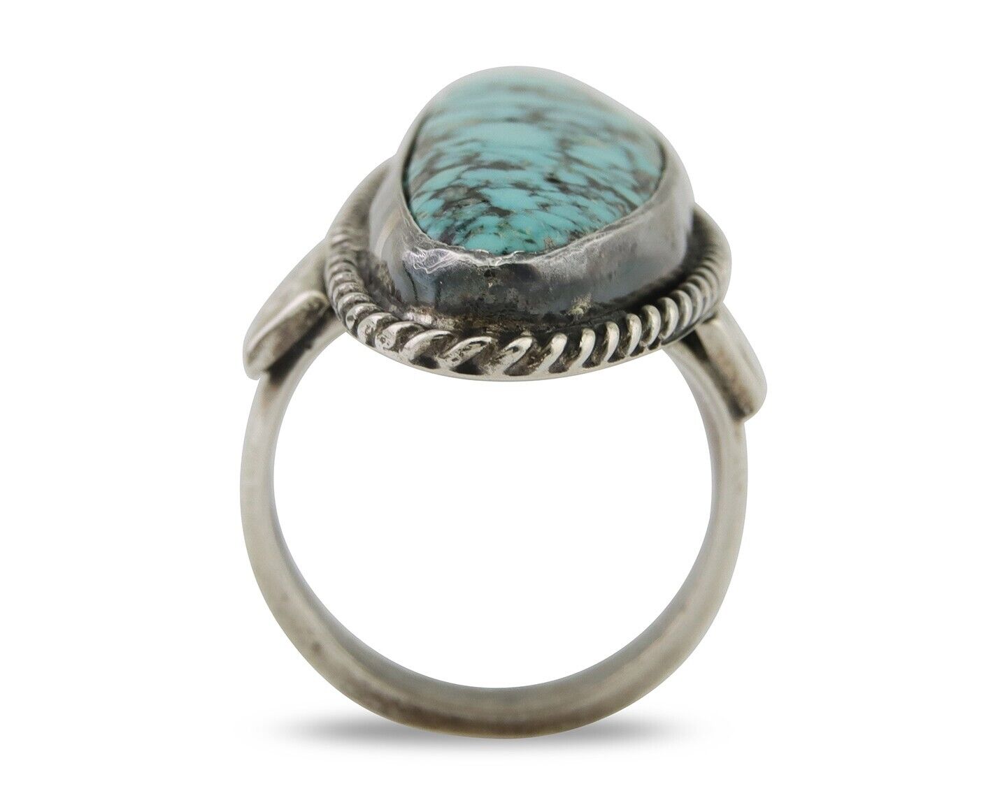 Navajo Ring 925 Silver Natural Blue Green Turquoise Fred Guerro C.80's