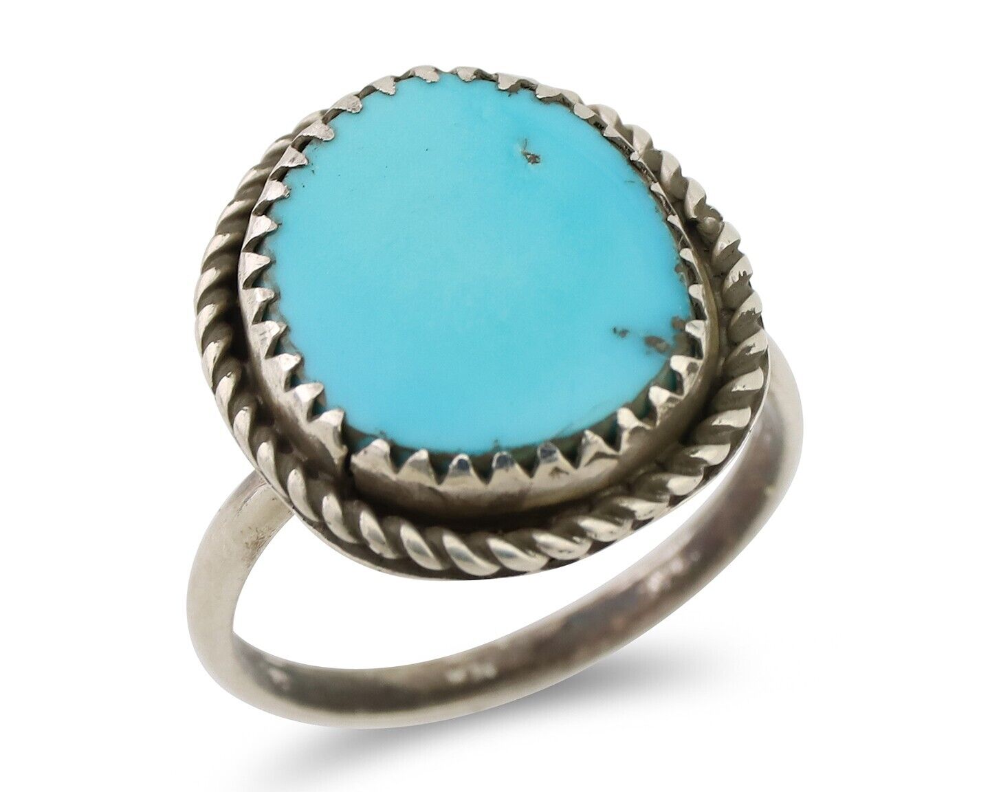 Navajo Handmade Ring 925 Silver Turquoise Native American Artist C.80's