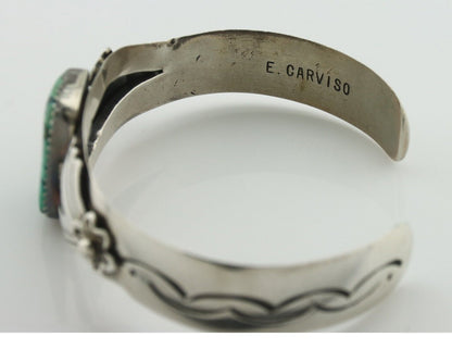 Navajo Bracelet 925 Silver Pilot Mountain Artist Signed Emma Carviso C.80's