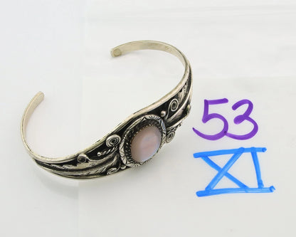 Navajo Cuff Bracelet Sterling Silver Authentic Pink Muscle Native Artist