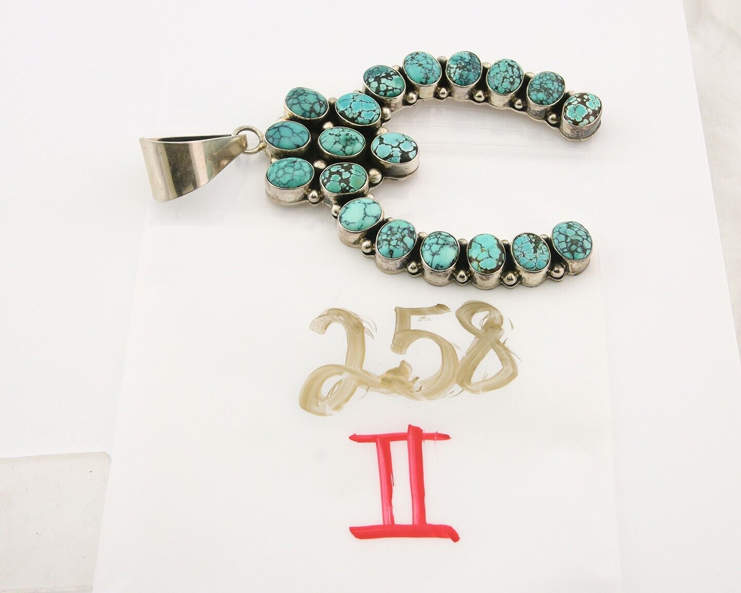 Navajo 925 Silver Turquoise Handmade Naja Artist Signed Paul Livingston C.80's