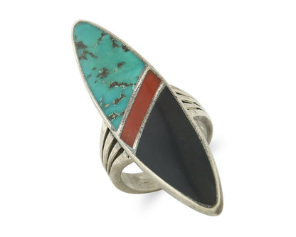 Vintage Navajo Ring 925 Sterling Silver Turquoise Handmade Size 4.75