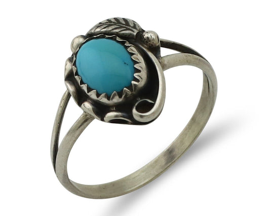 Navajo Ring 925 Silver Turquoise Artist Signed SkyStone Creations C.80's