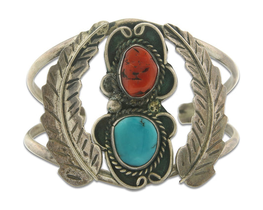 Vintage Navajo Bracelet 925 Silver Handmade Authentic Gemstone Traditional