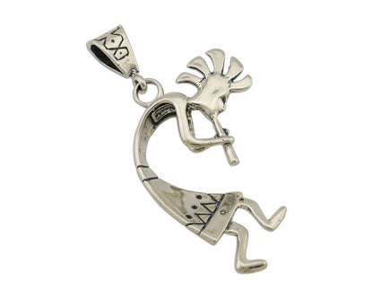 Navajo Kokopelli Pendant 925 Sterling Silver Artist Signed Masha C.80's