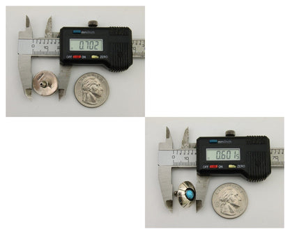 Navajo Shield Earrings 925 Silver Blue Turquoise Artist Signed P C.80s