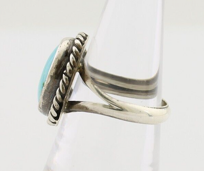 Navajo Ring 925 Silver Natural Blue Turquoise Native American Artist C.80's