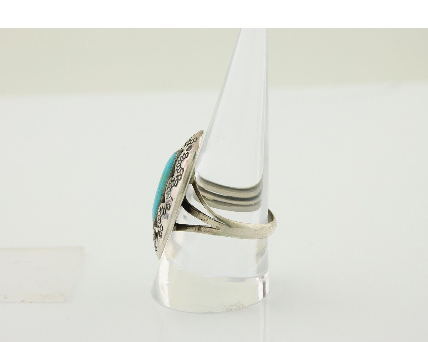 Navajo Handmade Ring 925 Silver Natural Arizona Turquoise Artist C.80's