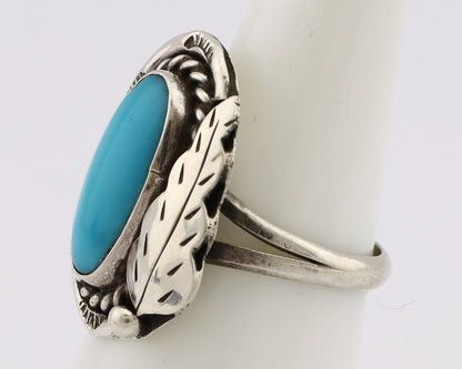 Navajo Handmade Ring 925 Silver Turquoise Artist Signed J C.80's