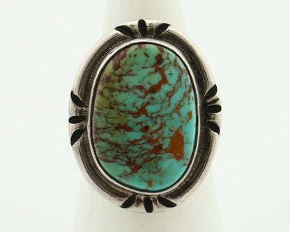 Navajo Ring 925 Silver Natural Blue Turquoise Artist Signed Gecko C.80's