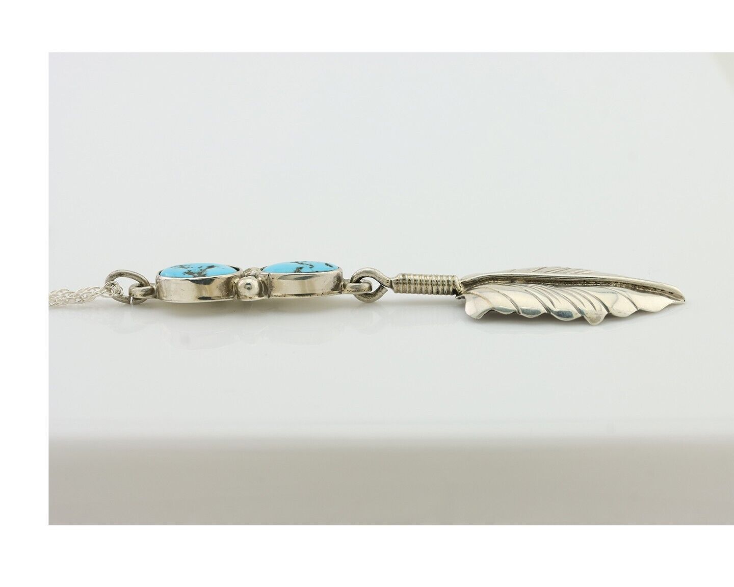 Navajo Turquoise Necklace 925 Silver Artist Signed M Montoya C.80's