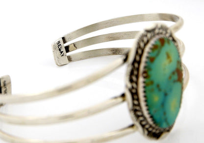 VTG Navajo Signed Begay .925 Silver & Royston Turquoise Cuff