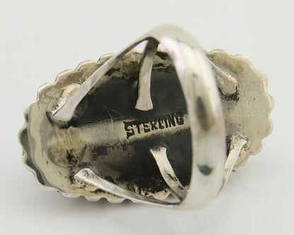 Navajo Shield Ring 925 Silver Arizona Turquoise Native Artist C.80's
