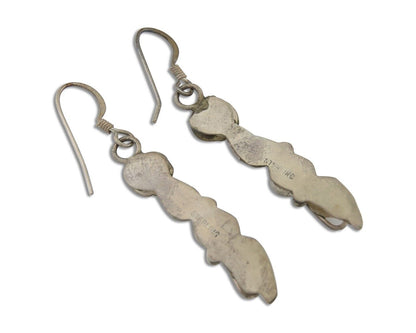 Navajo Dangle Earrings 925 Silver Natural Turquoise Native Artist C.80's