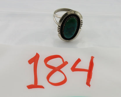 Navajo Ring 925 Silver Natural Turquoise Native American Artist C.80's