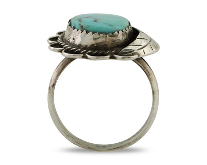 Navajo Handmade Ring 925 Silver Kingman Turquoise Native American Artist C.80's