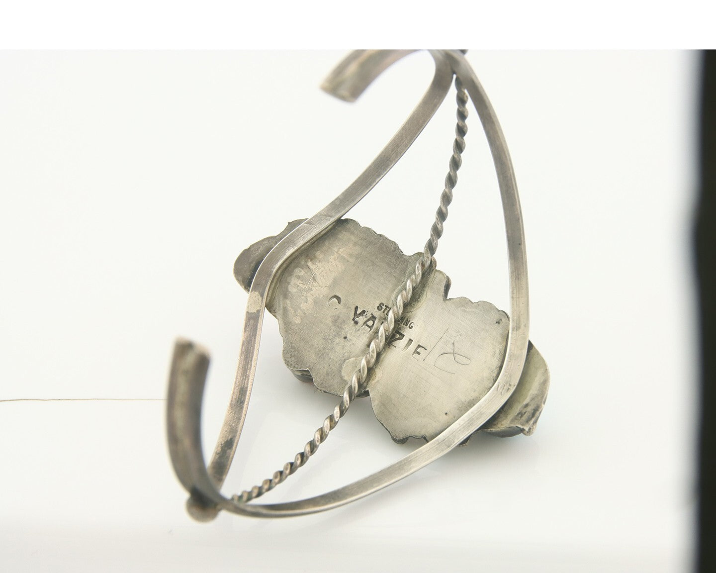 Vintage Navajo Bracelet 925 Silver Handmade Authentic Gemstone Signed C Yazzie