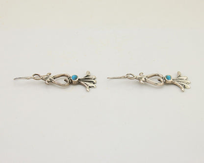 Navajo Dangle Earrings 925 Silver Blue Turquoise Native American Artist C.80's
