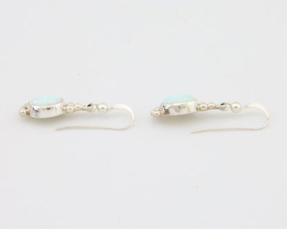 Navajo Dangle Earrings 925 Silver Natural Opal Artist Signed Montoya C.80's