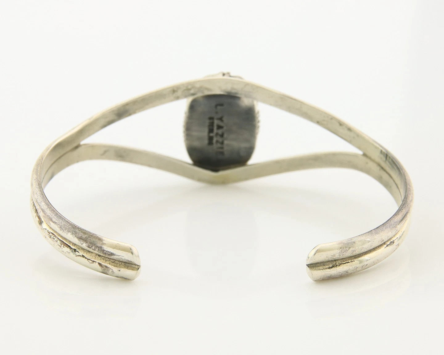 Navajo Cuff Bracelet Sterling Silver Authentic Pink Muscle Signed L Yazzie