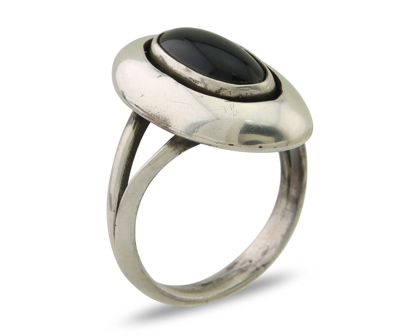 Navajo Handmade Ring 925 Silver Black Onyx Artist Signed M Montoya C.80's