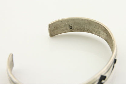 Navajo Bracelet 925 Silver Handmade Cuff Artist Signed TJB C.80's