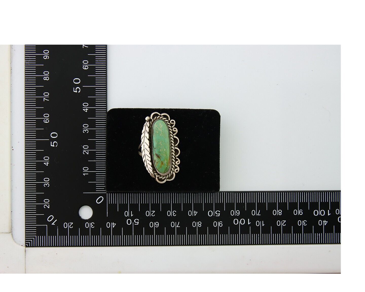 Navajo Ring .925 Sterling Blue Turquoise Artist Signed R Yazzie C.80's