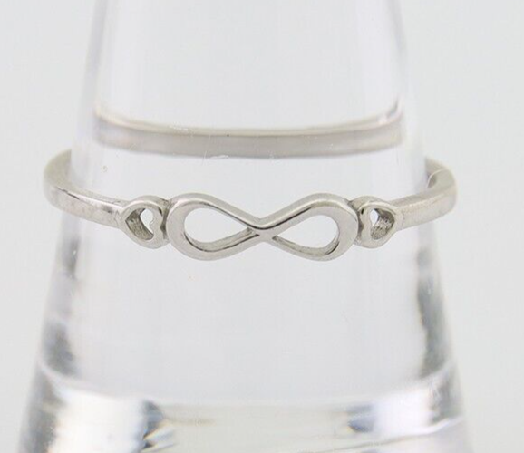 Infinity Heart Promise Ring 925 Solid Silver Size 9.75