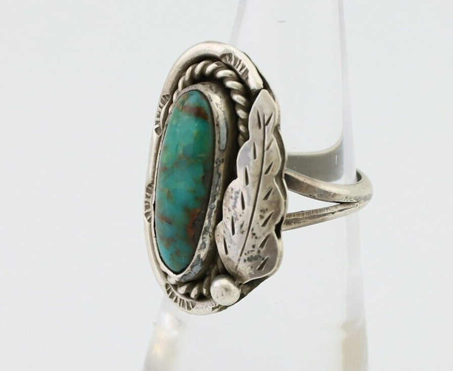 Navajo Handmade Ring 925 Silver Kingman Turquoise Native American Artist C.80's