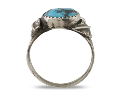 Navajo Ring 925 Silver Morenci Turquoise Native American Artist C.80's