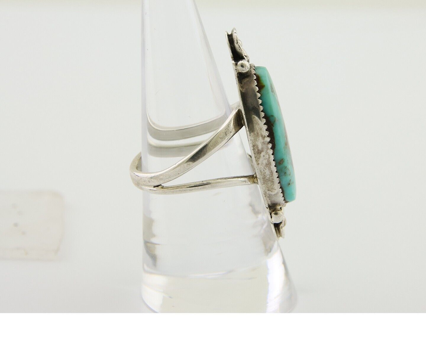 Navajo Ring 925 Silver Natural Blue Turquoise Native American Artist C.80's