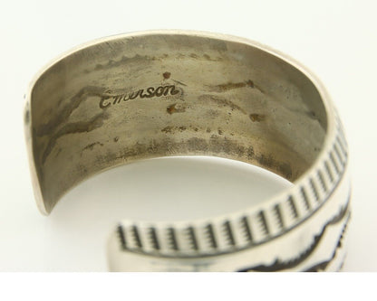 Navajo Bracelet 925 Silver Handmade Cuff 30mm Wide Artist Signed Emerson C.80's