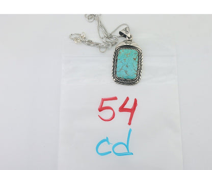 Navajo Necklace 925 Silver Turquoise Native Artist Signed Sunset C.80's