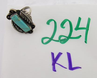 Navajo Handmade Ring 925 Silver Natural Turquoise Native Artist C.80's