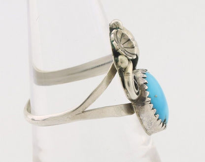 Navajo Ring 925 Silver Morenci Turquoise Native American Artist C.80's