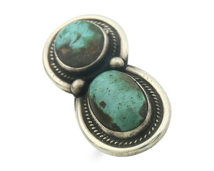 Navajo Ring 925 Sterling Turquoise Handmade Native Artist C.80's Size 7.75