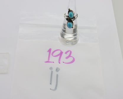 Navajo Ring 925 Silver Kingman Turquoise Native American Artist C.80's
