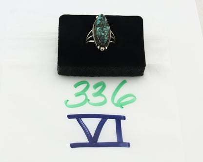 Vintage Navajo Ring 925 Sterling Silver Turquoise Signed MP Size 6.25