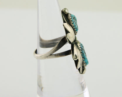 Navajo Ring 925 Silver Sea Foam Turquoise Native American Artist C.80's