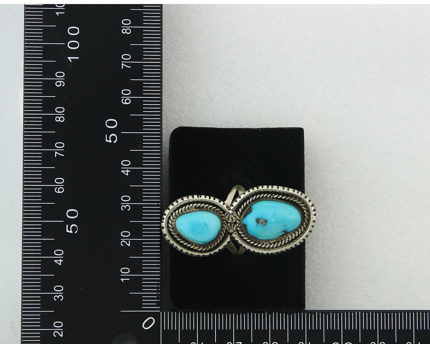 Vintage Navajo Ring Sterling Silver Turquoise Signed Tom Willeto Size 7.0