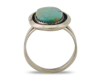 Navajo Ring 925 Silver Natural Blue Turquoise Native American Artist C.80's