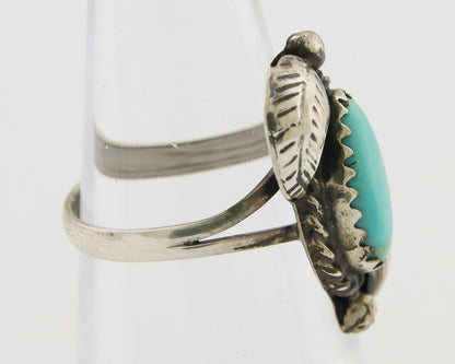 Navajo Ring 925 Silver Natural Blue Turquoise Native American Artist C.80's