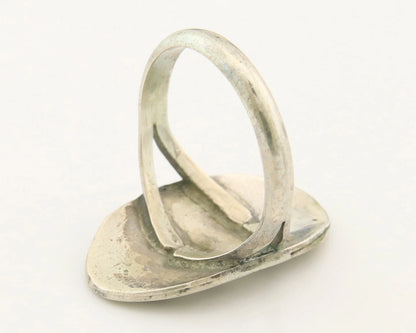 Navajo Bagger Paw Ring Sterling Silver Natural Gemstone Vintage Size 5.5