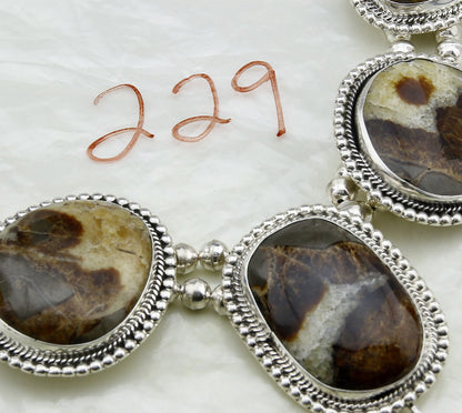 Unique Navajo Indian Natural Mined Agate in .925 SOLID Silver Bead Necklace