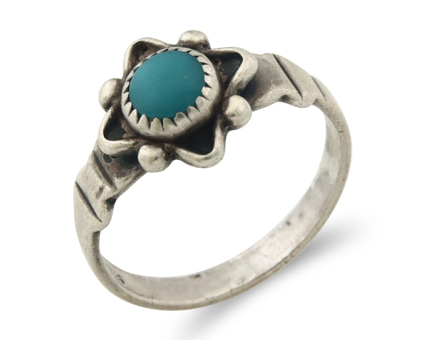 Vintage Navajo Ring 925 Sterling Silver Traditional Authentic Turquoise